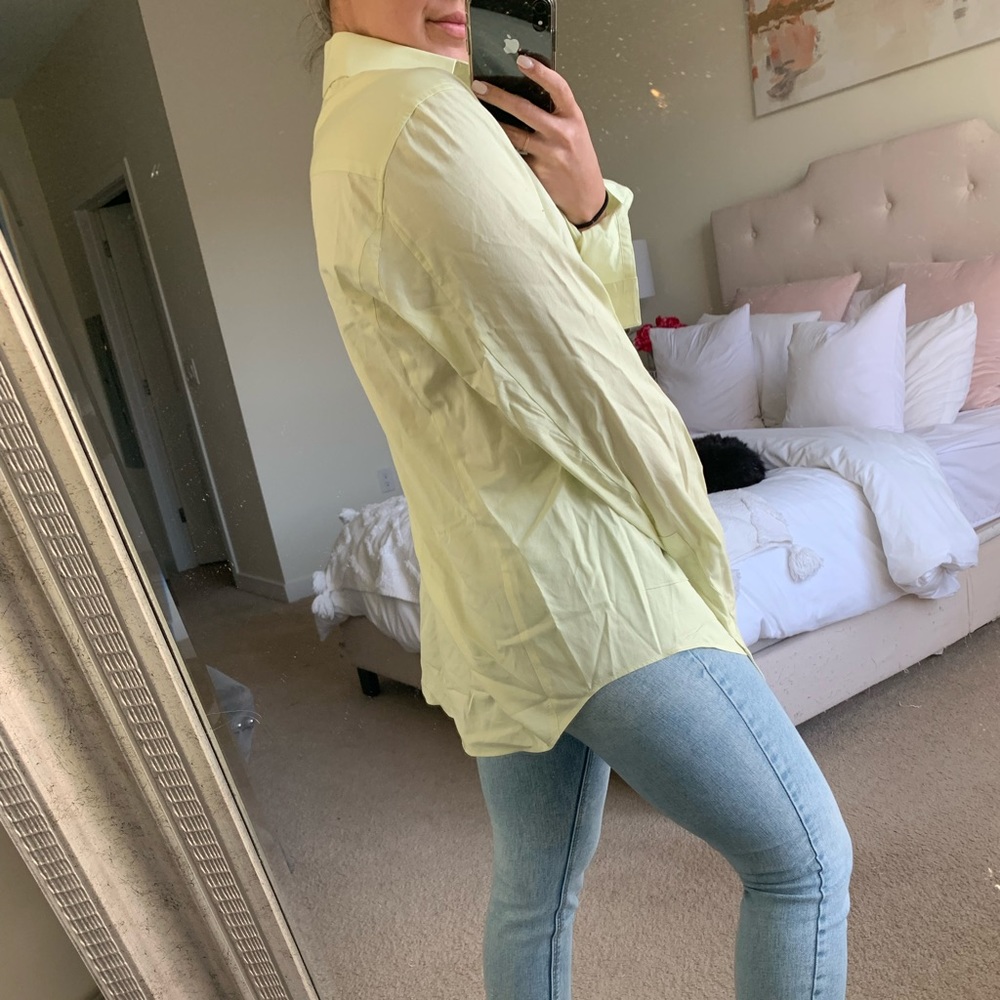 Lime Green Oversized Button Down Top - image 4